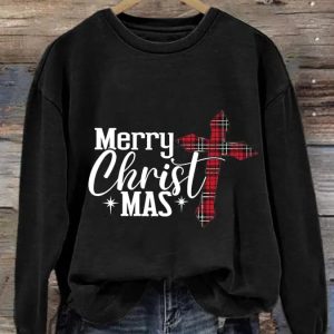 Women's Merry Christmas Christian Print Casual Sweatshirt