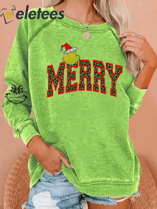 Women’s Merry Grnchmas Print Sweatshirt