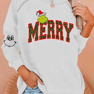 Womens Merry Grnchmas Print Sweatshirt2