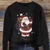 Women’s Sequin Santa Claus Print Christmas Casual Sweatshirt