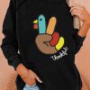 Women’s Thanksgiving Turkey Thankful Printed Casual Sweatshirt