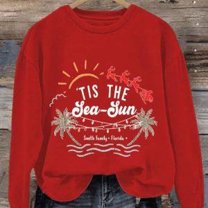 Womens Tis The Sea Sun Print Long Sleeve Sweatshirt