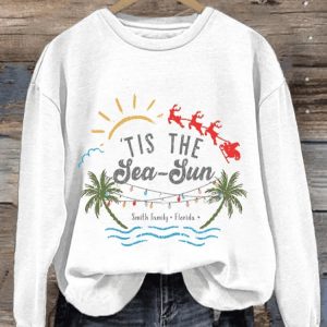 Womens Tis The Sea Sun Print Long Sleeve Sweatshirt2
