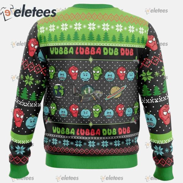 Wubba Lubba Rick and Morty Ugly Christmas Sweater