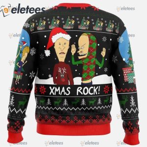 Xmas Rock Beavis and Butthead Ugly Christmas Sweater1