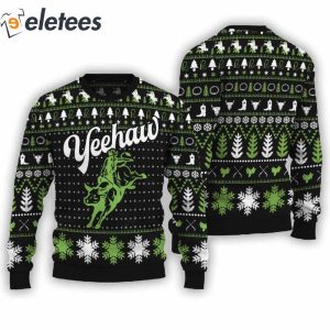Yeehaw Bull Rodeo Ugly Christmas Sweater2