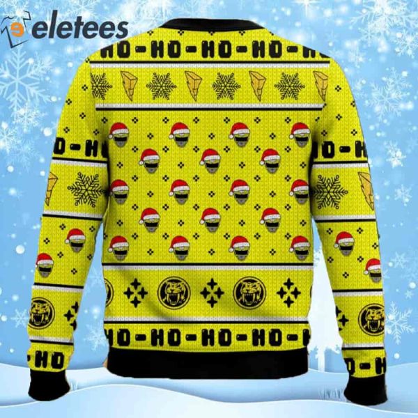 Yellow Ranger Ho-Ho Power Rangers Ugly Christmas Sweater