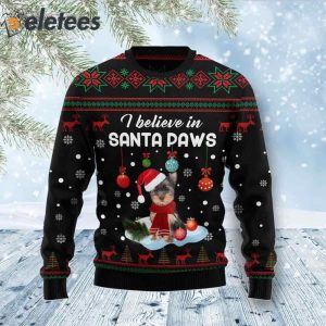 Yorkshire Terrier I believe in Santa Paws Ugly Christmas Sweater