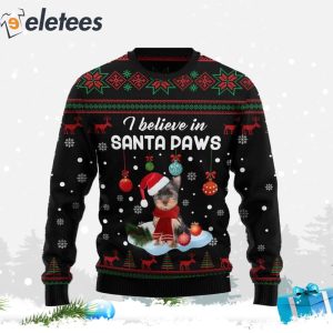 Yorkshire Terrier I believe in Santa Paws Ugly Christmas Sweater 2