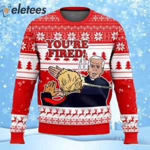 You're Fired Joe Biden Slaps Donald Trump Ugly Christmas Sweater