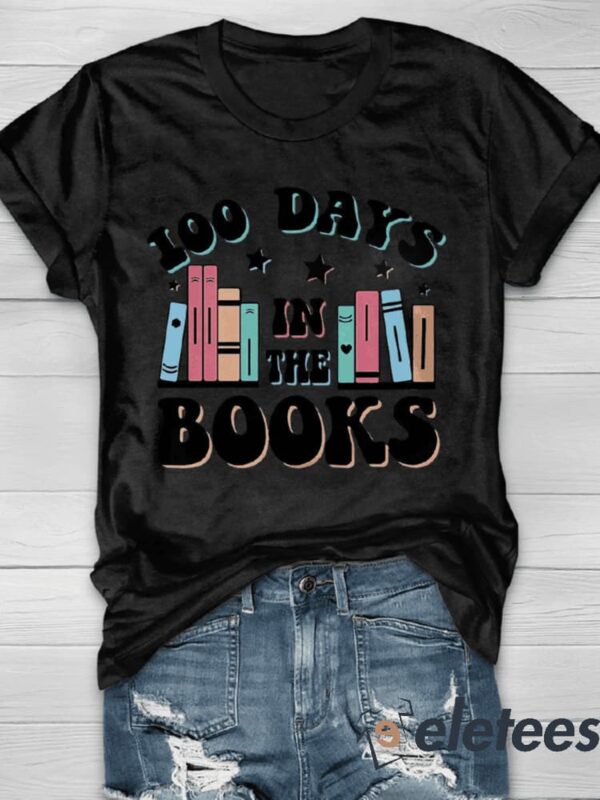 100 Days In The Books Print Shirt
