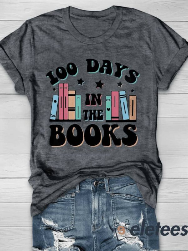 100 Days In The Books Print Shirt