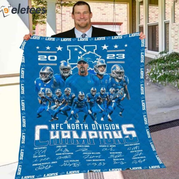 2023 NFC North Division Champs Lions Blanket