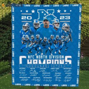 2023 NFC North Division Champs Lions Blanket 3