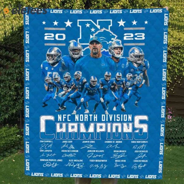 2023 NFC North Division Champs Lions Blanket