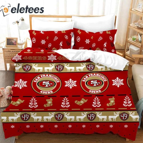 49ers Christmas Patterns Bedding Set
