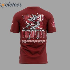 Alabama 2023 SEC Football Conference Champions 3D Shirt 3