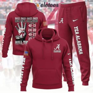 Alabama Back To Back 2023 Iron Bowl Champions Rool Tide Roll Hoodie 2