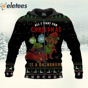 All I Want For Christmas Is Dachshund 3D Christmas Sweatshirt 3