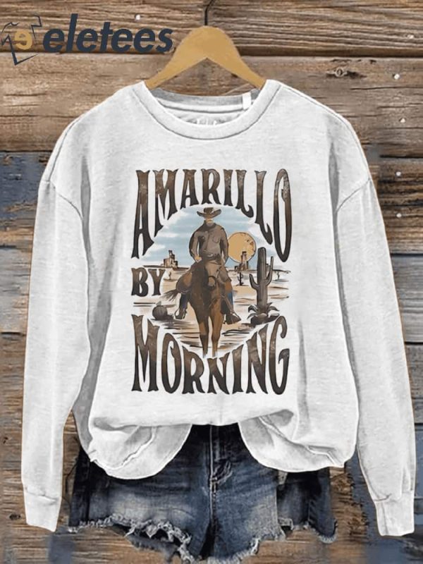 Amarillo By Morning Country Music Casual Print Sweatshirt