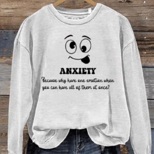 Anxiety Art Print Pattern Casual Sweatshirt1