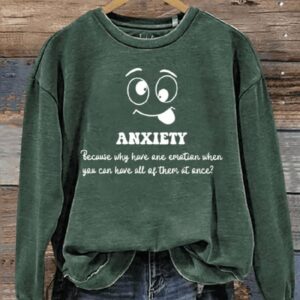 Anxiety Art Print Pattern Casual Sweatshirt2