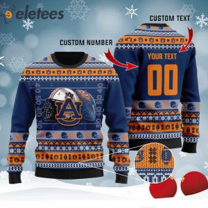 Auburn Custom Name Number Personalized Knitted Ugly Christmas Sweater