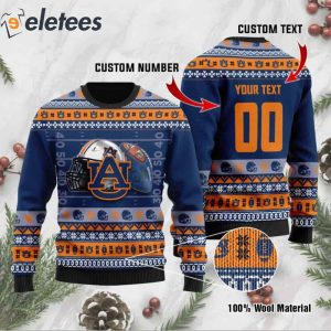 Auburn Custom Name Number Personalized Knitted Ugly Christmas Sweater1