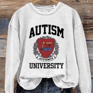 Autism Autismus University Casual Print Sweatshirt1