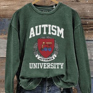Autism Autismus University Casual Print Sweatshirt2