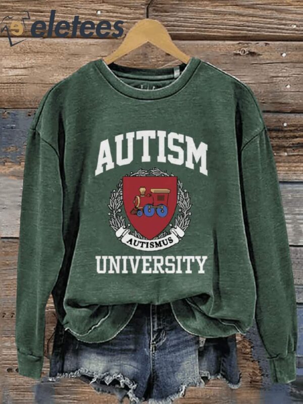 Autism Autismus University Casual Print Sweatshirt