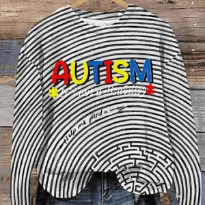 Autism Awareness Art Print Colorful Casual Sweatshirt