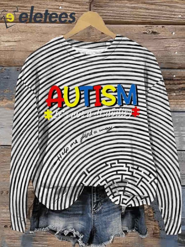 Autism Awareness Art Print Colorful Casual Sweatshirt