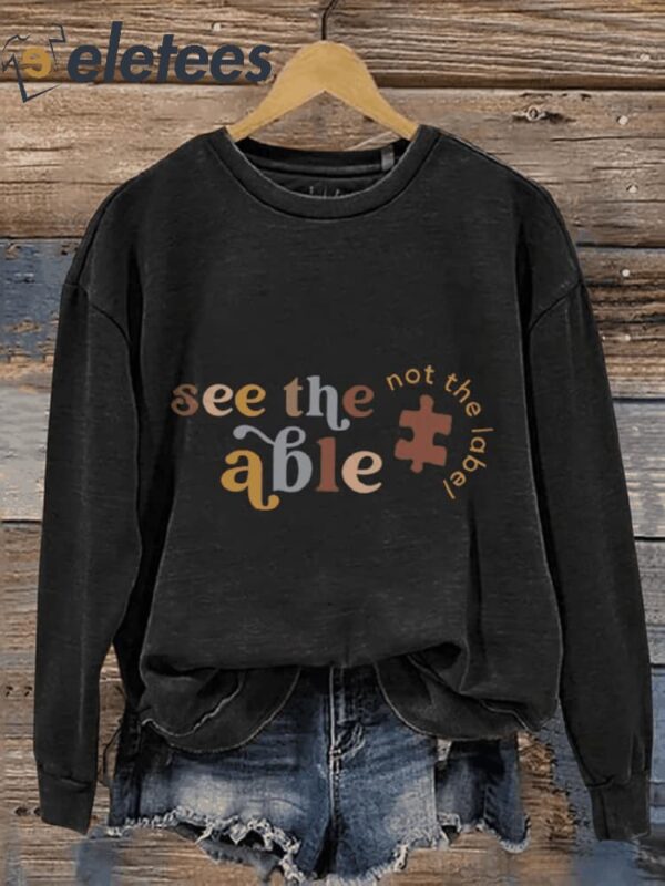 Autism Awareness Special Education Teacher Sped Teacher Casual Print Sweatshirt