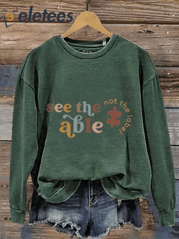 Autism Awareness Special Education Teacher Sped Teacher Casual Print Sweatshirt