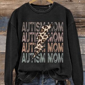 Autism Mama Autism Awareness Casual Print Sweatshirt