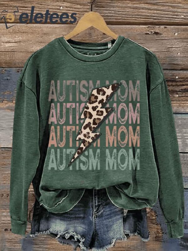 Autism Mama Autism Awareness Casual Print Sweatshirt