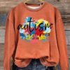 Autism Seeing The World Differently Print Casual Sweatshirt