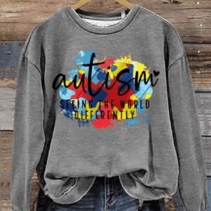 Autism Seeing The World Differently Print Casual Sweatshirt1