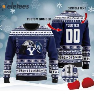 BYU Custom Name Number Personalized Knitted Ugly Christmas Sweater