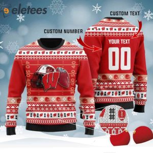 Badgers Custom Name Number Personalized Knitted Ugly Christmas Sweater