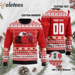 Badgers Custom Name Number Personalized Knitted Ugly Christmas Sweater1