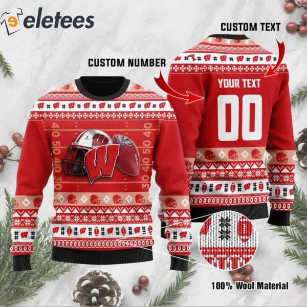 Badgers Custom Name & Number Personalized Knitted Ugly Christmas Sweater