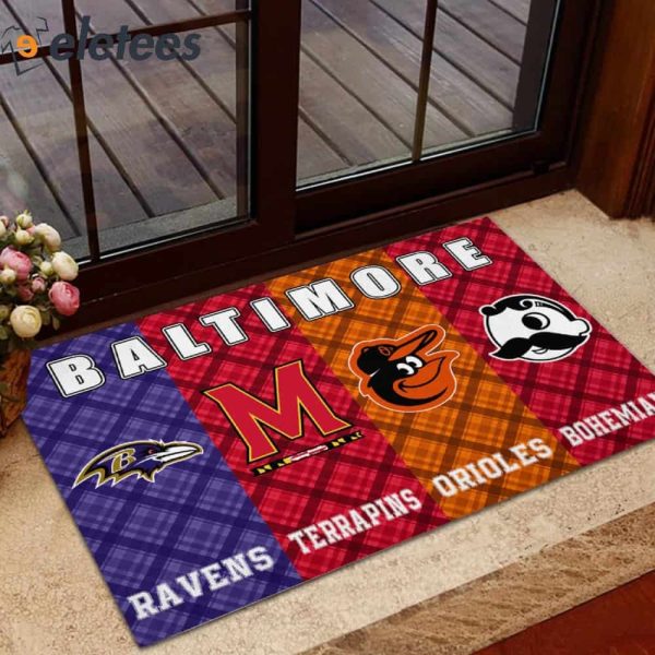 Baltimore Sport Teams Ravens Terrapins Orioles Bohemian Doormat