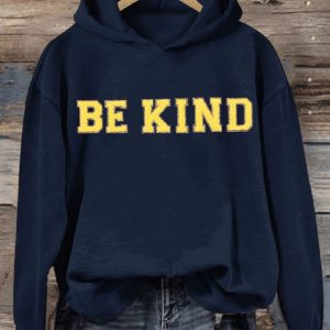 Be Kind Letter Print Casual Sweatshirt1