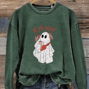 Be My Boo Valentines Day Boujee Ghost Casual Print Sweatshirt2