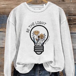 Be The Light Bible Verse Faith Casual Print Sweatshirt1