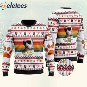 Best Pitbull Dad Ever Ugly Christmas Sweater