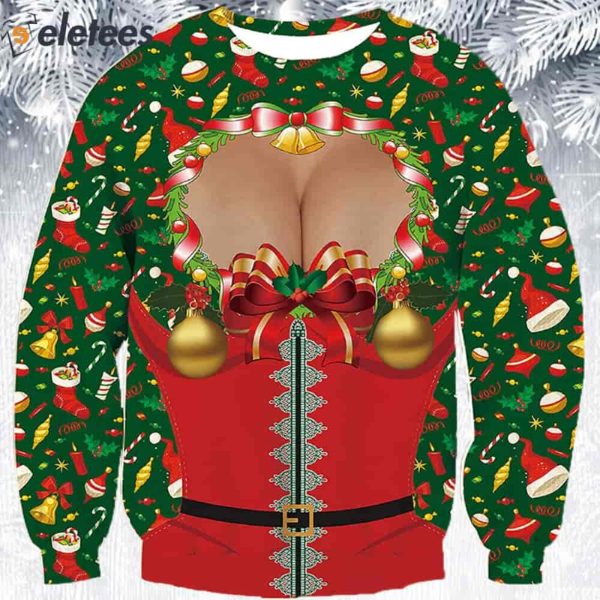 Big Boobs Gifts Ugly Christmas Sweater