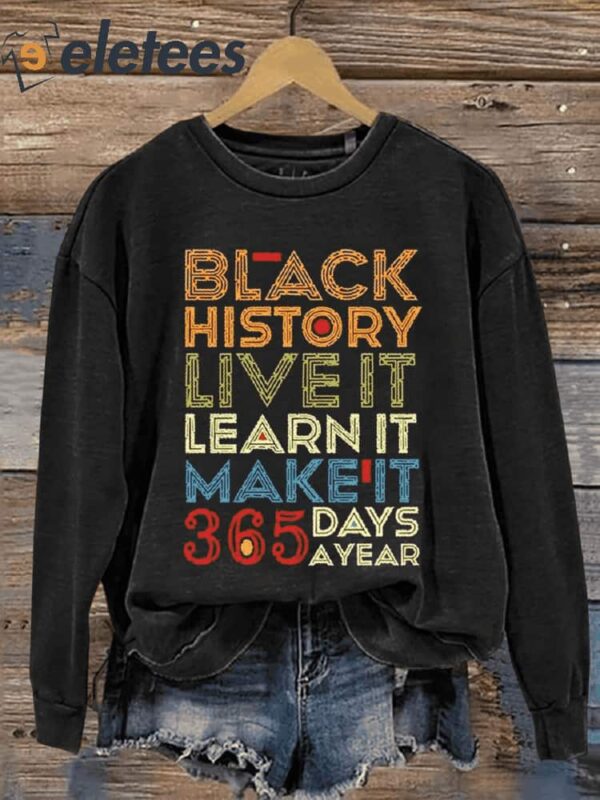 Black History Month Art Print Pattern Casual Sweatshirt